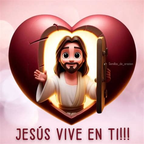 Jesus S Heart With The Words Jesus Vive En Ti