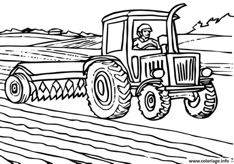 Coloriage d un tracteur agricole avec Tête à modeler