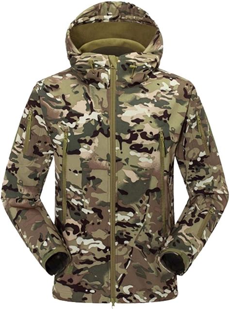 Herren Kapuzenjacke Wanderjacke Winter Outdoor Camo Wasserdicht