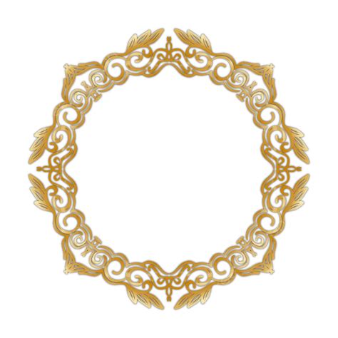 Golden Vintage Ornamental Circle Frame Frames Golden Circle PNG