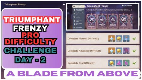 Triumphant Frenzy Event Best Guide Day A Blade From Above Pro