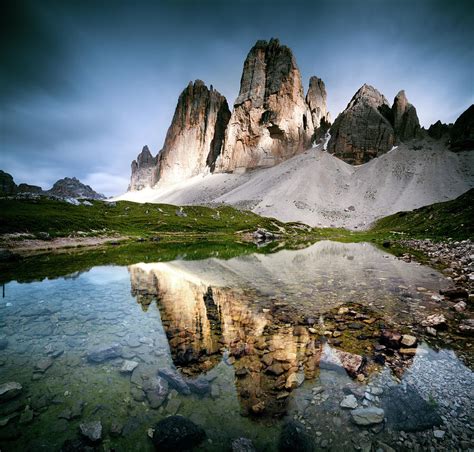 Three Peaks Reflection In Lake Photograph by Matteo Colombo - Fine Art ...