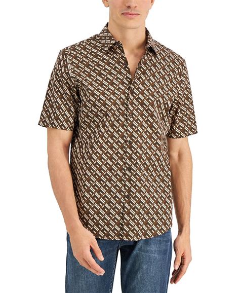 Alfani Mens Geo Print Shirt Created For Macys And Reviews Casual