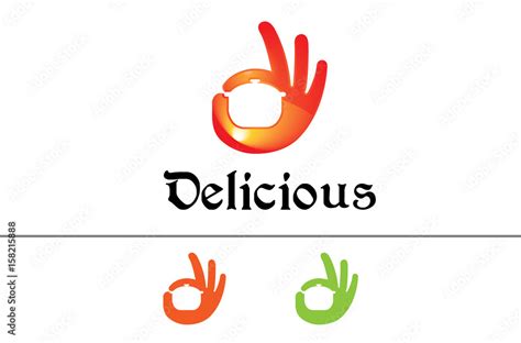 Delicious Tasty Hand Symbol Logo Design Illustration Stock Vector ...