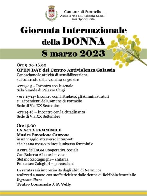 Giornata Internazionale Della Donna 8 Marzo 2023 Formello