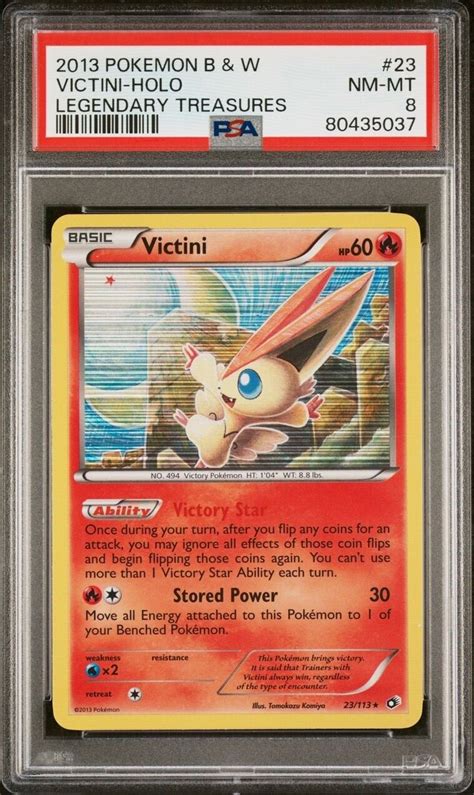 Pokemon Psa 8 Victini Bandw Legendary Treasures 23113 Holo Rare 2013 Ebay