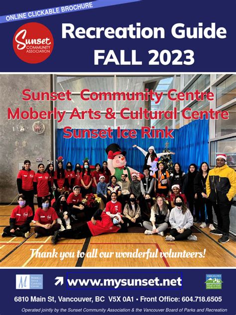 Sunset Community Centre Fall 2023 Recreation Guide | PDF