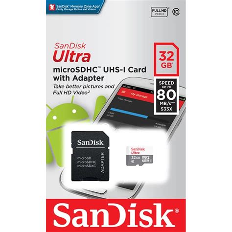 Sandisk Ultra Plus 32gb Sdhc Uhs I Memory Card 130mb S Read Speed 32gb Tanga