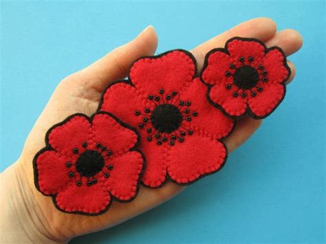 New In My Shop Felt Poppies Tutorial Poppy Embroidery Pattern Artofit