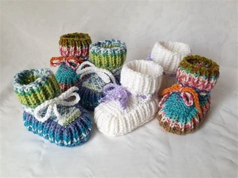 Strickanleitung Baby Schuhe Booties Ohne Nadelspiel Sohlenl Nge Ca Cm