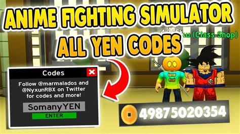 New 3 Secret Yen Codes Anime Fighting Simulator Roblox Youtube