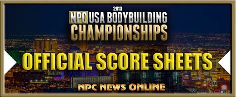 Npc Usa Championships Official Score Sheets Npc News Online