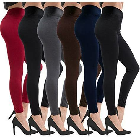 American Leggings Jd 151 6 Pack Fleece Lined Leggings Assorted Colors