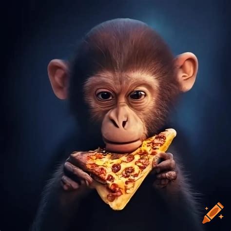 Funny Movie Poster With Monkeys And Pizza On Craiyon