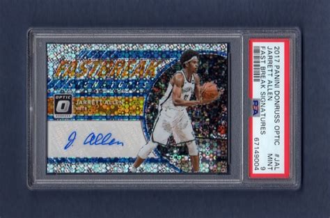 JARRETT ALLEN 2017 18 PANINI DONRUSS OPTIC FAST BREAK PRIZM AUTO RC PSA