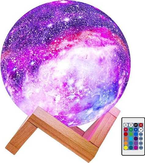 Yono Galaxy Maanlamp Draadloos Tafellamp Met Kleuren Led