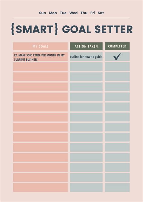 Smart Goals Template Goal Setting Template Goals Template Goals