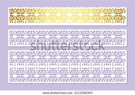 Gold Border Decorative Paper Cut Lines Stock Vector (Royalty Free ...