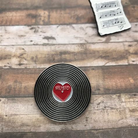 Love Music Vinyl Record Enamel Pin Music Heart Musician Etsy