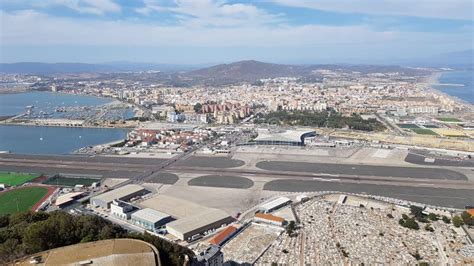 Gibraltar airport runway stock image. Image of runway - 216428741