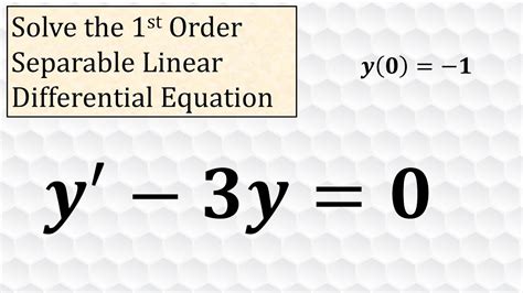 Separable Differential Equation And Initial Value Problem YouTube