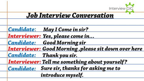 Job Interview Conversation In English Interviewgig