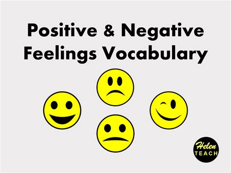 Positive and Negative Feelings Vocabulary | Teaching Resources