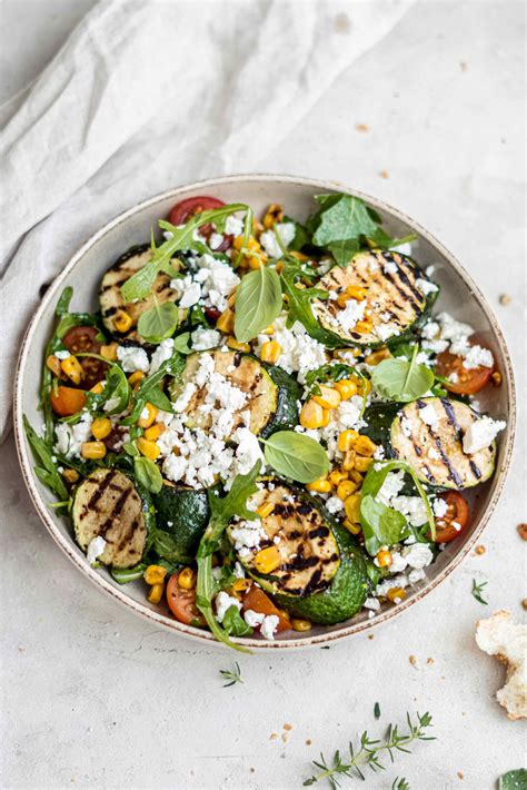 Salade Met Gegrilde Courgette En Feta Helen Kookt