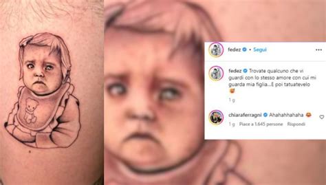 Ferragnez Fedez Si Tatua Il Volto Della Figlia Sulla Gamba La