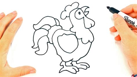 Como dibujar un Gallo para niños Dibujo de Gallo paso a paso