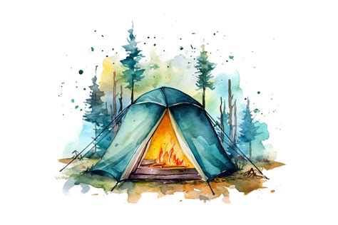 Camping Watercolor Clipart Graphic By Sayedhasansaif04 · Creative Fabrica