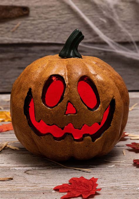 Light Up Happy Pumpkin Face With Red Lights Halloween Decoration