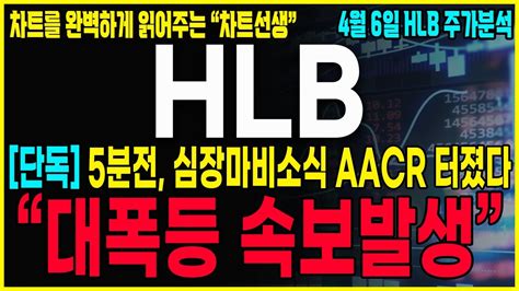 Hlb 에이치엘비 긴급공시 5분전 속보 Aacr 급등 할 수 밖에 없겠네요 다음주부터 공매도 파산전 숏스퀴즈