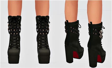 My Sims 4 Blog Chunky Studded Leather Boots For Females By Marigold