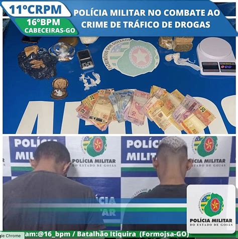 Dupla foi detida por tráfico de drogas em Cabeceiras GO Portal Foca Lá