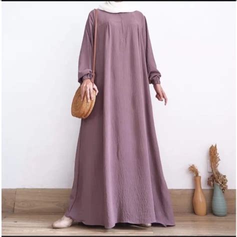 Jual Gamis Polos Super Jumbo Ld Terbaru Dengan Bahan Crinkle