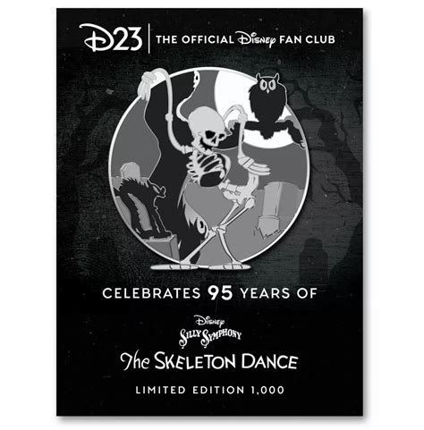 Silly Symphony: The Skeleton Dance 95th Anniversary D23 Gold Member Pin ...