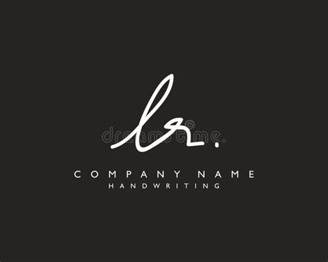 LR Initial Handwriting Logo Template Vector Stock Vector