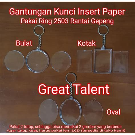 Jual BAHAN GANTUNGAN KUNCI INSERT PAPER RING 2503 Rantai Gepeng