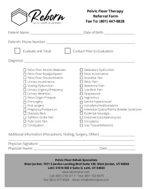 Fillable Online Physical Therapy Referral Form All Clinics Fax Email