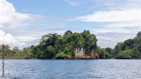 Beautiful landscapes in the Colombian Pacific, in Tumaco Nariño. Cliffs ...