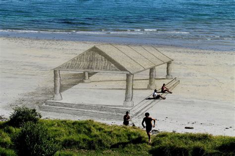 3d Illusion Sand Art On A New Zealand Beach By Jamie Harkins David