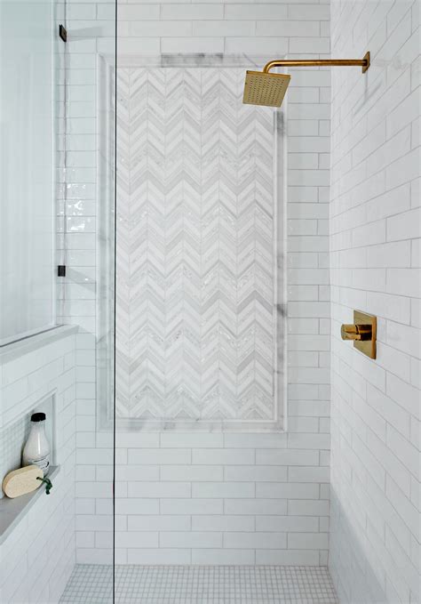 Herringbone Pattern Shower Tile