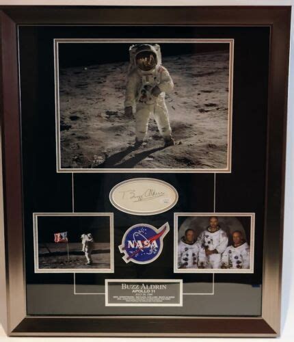 Apollo 11 Framed Photo Collage With Buzz Aldrin Cut Signature JSA