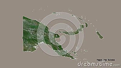 Eastern Highlands Location Papua New Guinea Satellite Map Stock