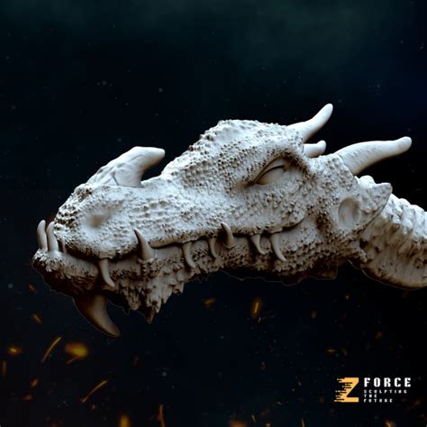 3D Printable Dragon Head by Zforce Miniatures