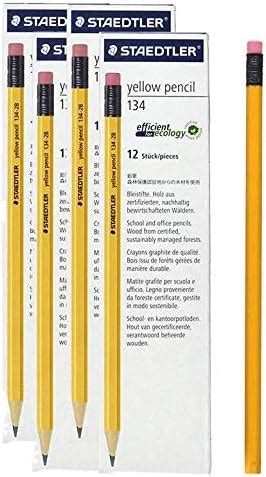 Staedtler Hb Pencil With Eraser Tip Pack Of Yellow Amazon In