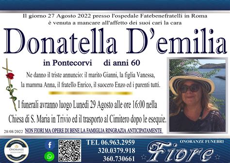 Velletri Piange La Scomparsa Di Donatella Demilia Aveva Anni