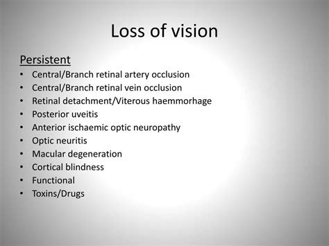 Ppt Acute Painless Loss Of Vision Powerpoint Presentation Free