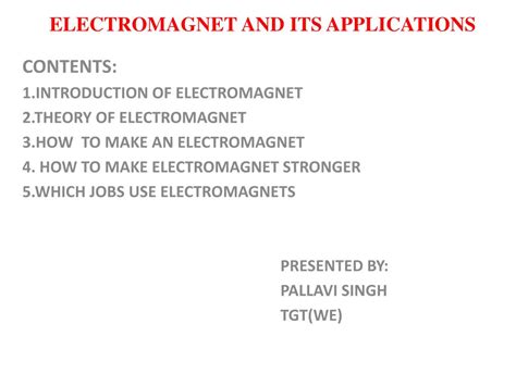 PPT - ELECTROMAGNET AND ITS APPLICATIONS PowerPoint Presentation, free ...